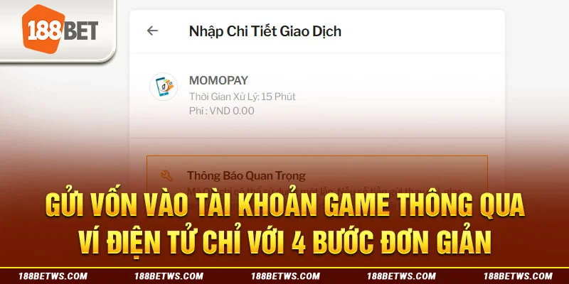 Gửi vốn vào tài khoản game thông qua ví điện tử chỉ với 4 bước đơn giản